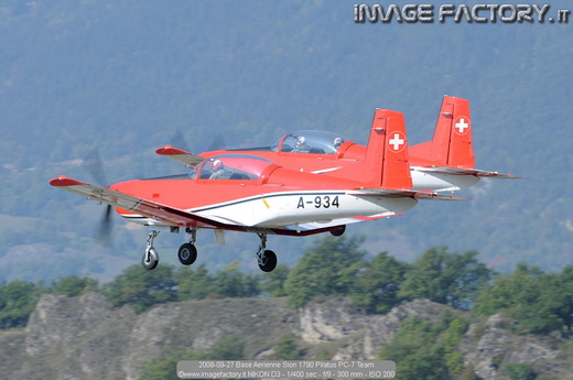 2008-09-27 Base Aerienne Sion 1790 Pilatus PC-7 Team